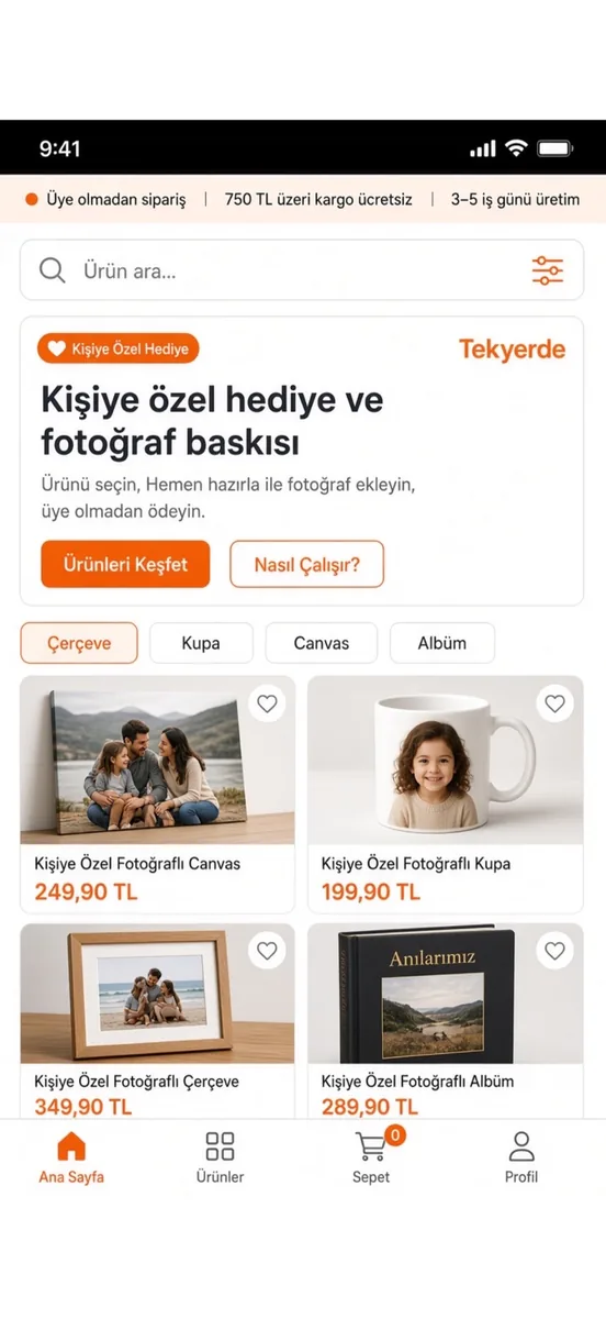 Tekyerde iPhone uygulaması ana sayfa